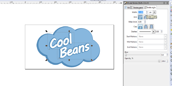 inkscape text drop