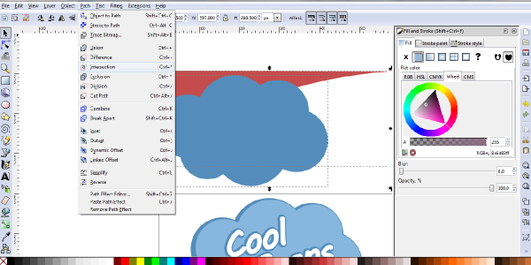 inkscape path intersect