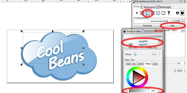 inkscape create gradients