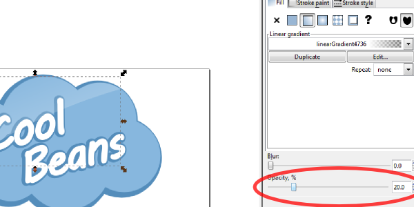 inkscape gradient opacity