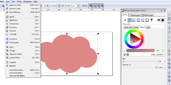 inkscape path union