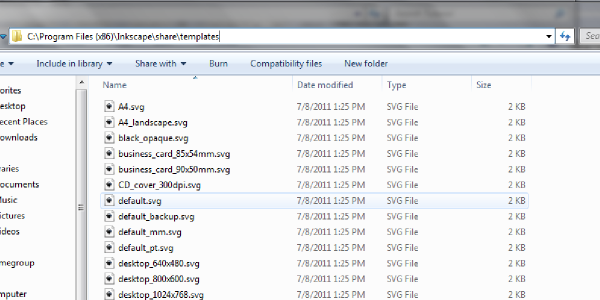 inkscape default svg file