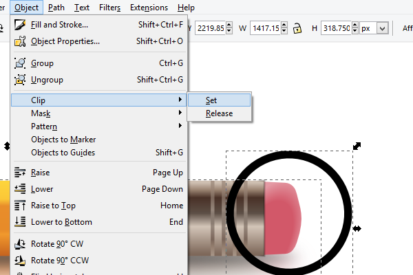 inkscape clipping