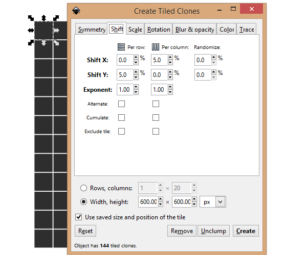 create tiled clones