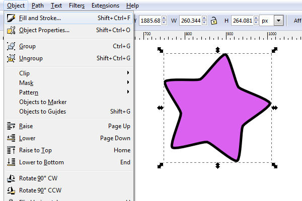 inkscape fill and stroke
