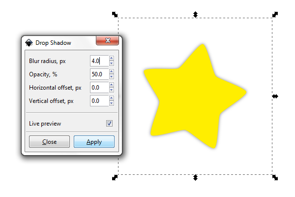 inkscape drop shadow