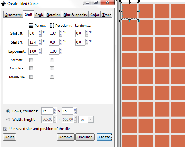 create tiled clones