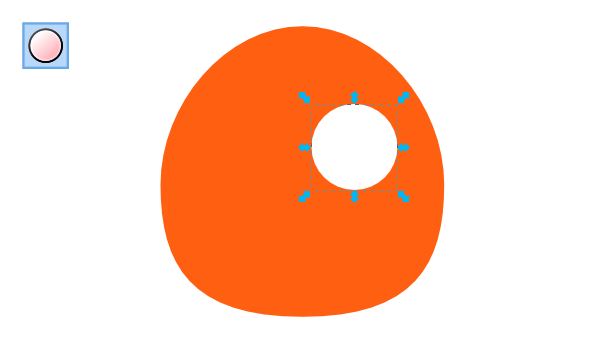white circle in orange circle