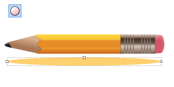 yellow pencil ellipse