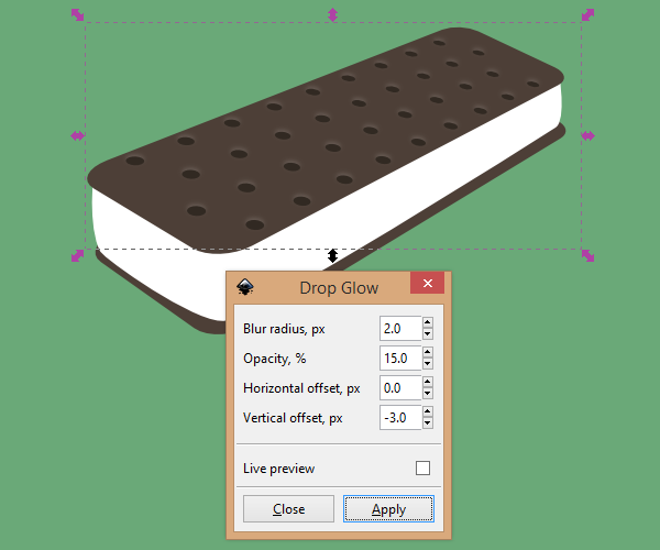 drop glow inkscape