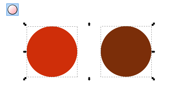 red and brown circle