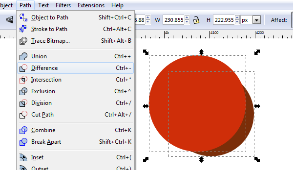 circle difference shading