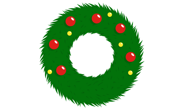 wreath with ornaments