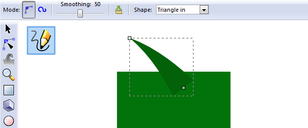 green triangle stroke