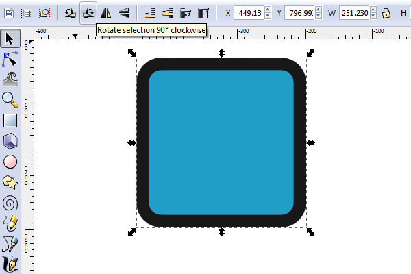 rotate selection inkscape