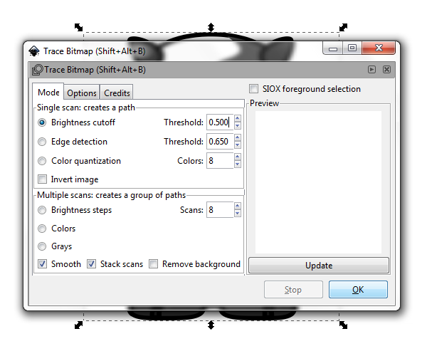 inkscape trace bitmap