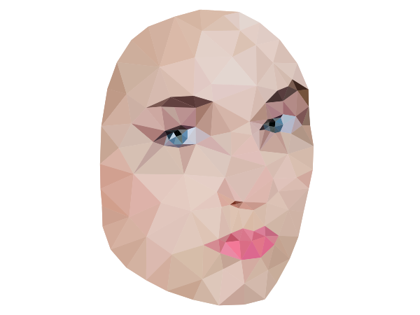 low poly art woman face