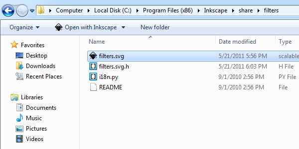 inkscape filters folder