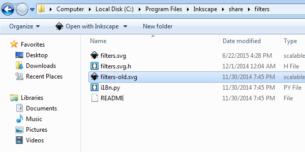 replace filters folder