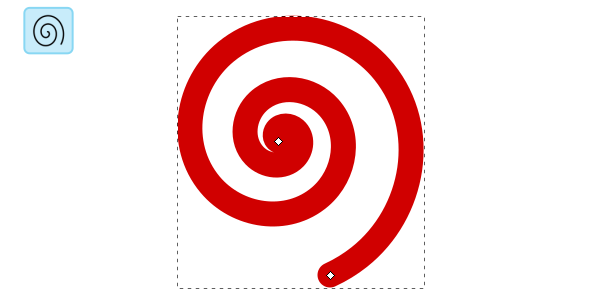 thick red spiral