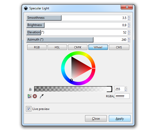 inkscape specular lighting