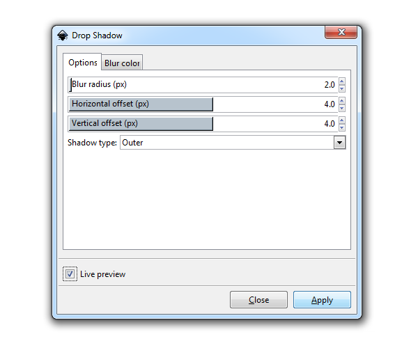 inkscape drop shadow