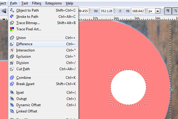 path difference inkscape
