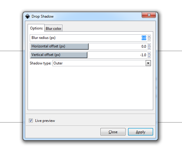drop shadow outer inkscape